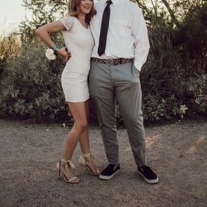 XS short white lace dress